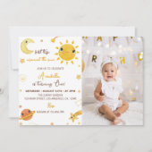 ファーストトリップのまわりにサン誕生日フォト招待状 サンキューカード (正面)