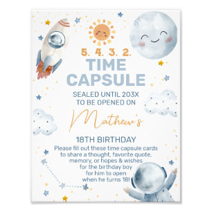 ファーストトリップのまわりにサン誕生日時間カプセル標識 フォトプリント
