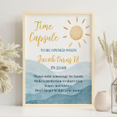 ファーストトリップのまわりにサン誕生日時間カプセル標識 ポスター