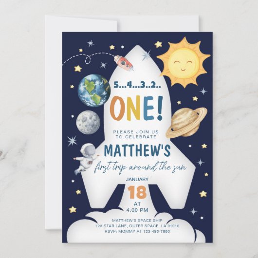 ファーストトリップのまわりにザサンアウタスペース招待状 招待状 (正面)