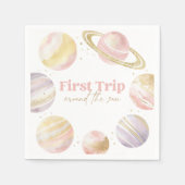 ファーストトリップのまわりにザサンアウタスペース誕生日 スタンダードカクテルナプキン (正面)