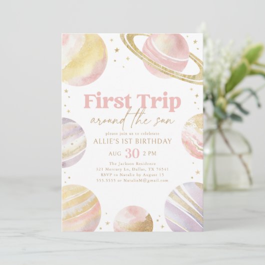 ファーストトリップのまわりにザサンアウタスペース誕生日 招待状 (スタンド正面)