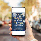 ファーストトリップのまわりにザサンアウタスペース誕生日 招待状