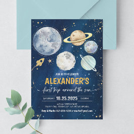 ファーストトリップのまわりにザサンアウタスペース誕生日 招待状