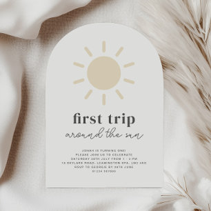 ファーストトリップのまわりにザサンアーチ誕生日招待状 招待状