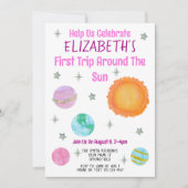 ファーストトリップのまわりにザサンガール誕生日 招待状 (正面)