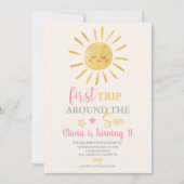 ファーストトリップのまわりにザサンガール1st誕生日パーティー 招待状 (正面)