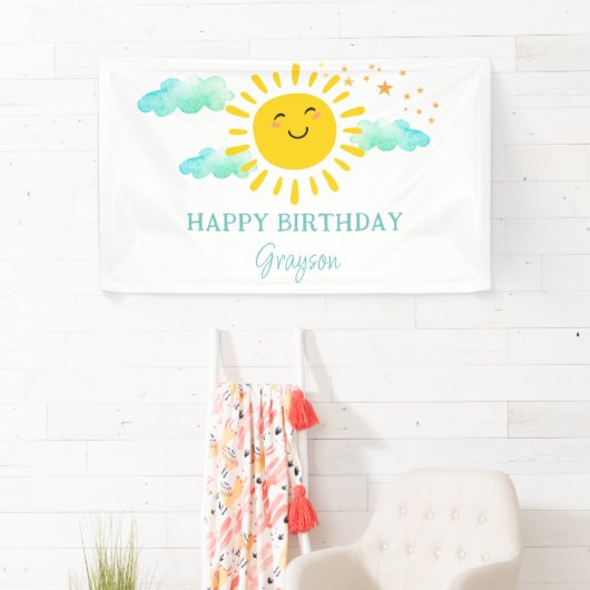 ファーストトリップのまわりにザサンハッピーバースデー 横断幕 (インサイチュ)