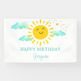 ファーストトリップのまわりにザサンハッピーバースデー 横断幕