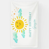 ファーストトリップのまわりにザサンハッピーバースデー 横断幕 (縦)