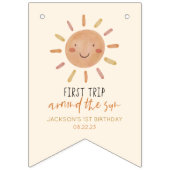 ファーストトリップのまわりにザサンファースト誕生日 バンティングフラッグ (第1の旗)