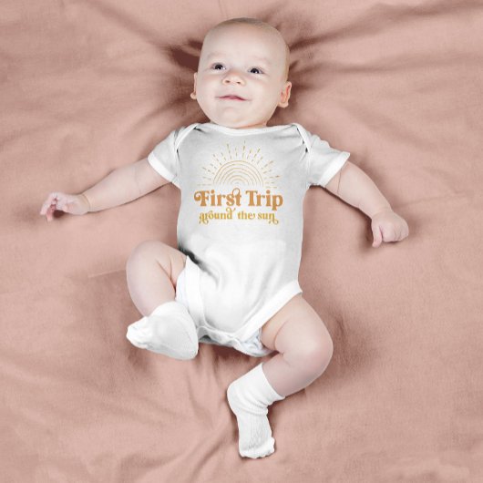 ファーストトリップのまわりにザサンファースト誕生日 ベビーボディスーツ