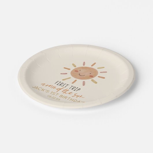 ファーストトリップのまわりにザサンファースト誕生日 ペーパープレート (アングル)