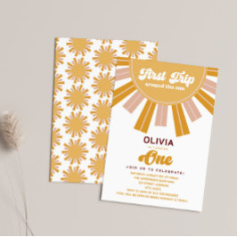 ファーストトリップのまわりにザサンファースト誕生日 招待状