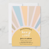 ファーストトリップのまわりにザサンファースト誕生日 招待状 (正面)