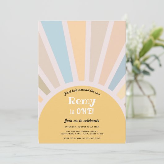 ファーストトリップのまわりにザサンファースト誕生日 招待状 (スタンド正面)