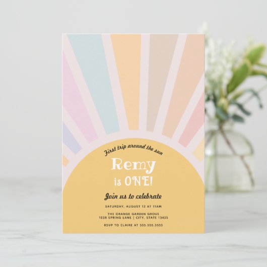 ファーストトリップのまわりにザサンファースト誕生日 招待状 (スタンド正面)
