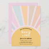 ファーストトリップのまわりにザサンファースト誕生日 招待状 (正面/裏面)