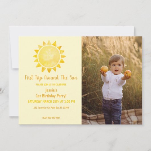 ファーストトリップのまわりにザサンフォトパーティの招待状 ノートカード (正面)