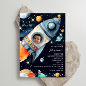 ファーストトリップのまわりにザサンフォトロケット誕生日 招待状