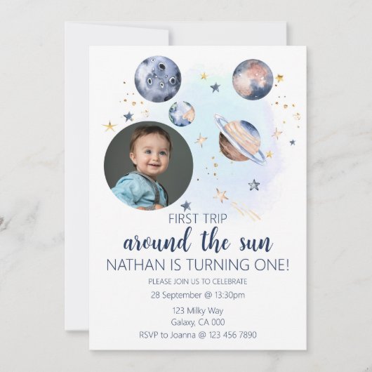 ファーストトリップのまわりにザサンフォト招待状 招待状 (正面)