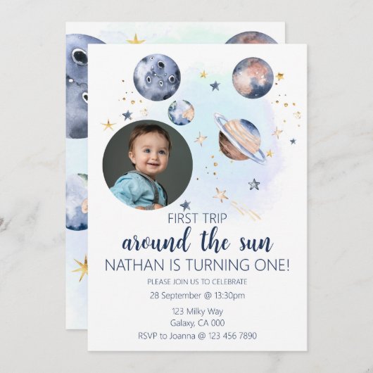 ファーストトリップのまわりにザサンフォト招待状 招待状 (正面/裏面)