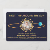 ファーストトリップのまわりにザサンベビー誕生日 招待状 (正面)