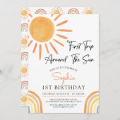 ファーストトリップのまわりにザサンボホレインボー誕生日 招待状 (正面/裏面)