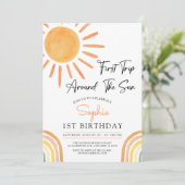 ファーストトリップのまわりにザサンボホ誕生日招待状 招待状 (スタンド正面)