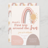 ファーストトリップのまわりにザサンボホ誕生日 招待状 (正面/裏面)