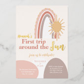 ファーストトリップのまわりにザサンボホ誕生日 箔招待状 (正面)