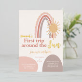 ファーストトリップのまわりにザサンボホ誕生日 箔招待状 (立ち正面)