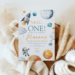 ファーストトリップのまわりにザサンボーイ誕生日宇宙 招待状