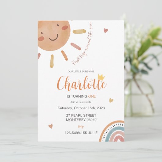 ファーストトリップのまわりにザサンリトルサンシャイン誕生日 招待状 (スタンド正面)