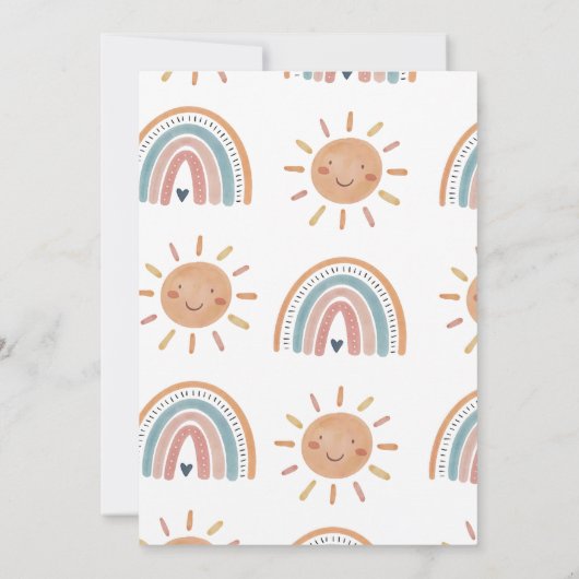 ファーストトリップのまわりにザサンリトルサンシャイン誕生日 招待状 (裏面)