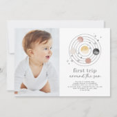 ファーストトリップのまわりにザサン宇宙フォト招待状 招待状 (正面)