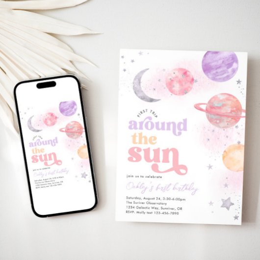 ファーストトリップのまわりにザサン宇宙招待状 招待状