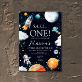 ファーストトリップのまわりにザサン宇宙誕生日 招待状