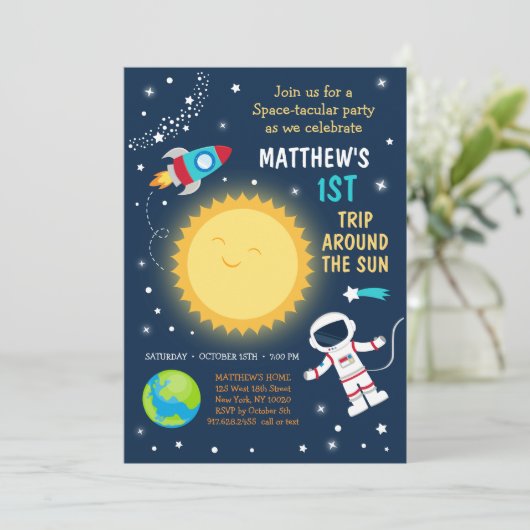 ファーストトリップのまわりにザサン宇宙誕生日 招待状 (スタンド正面)