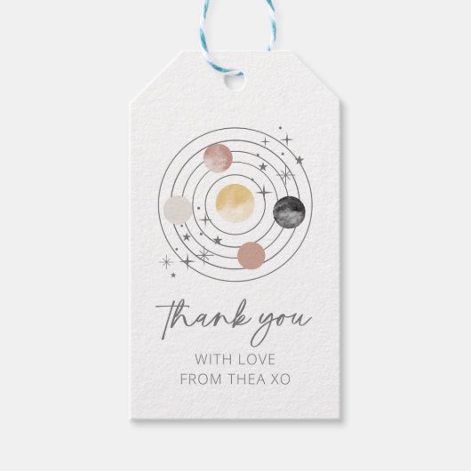 ファーストトリップのまわりにザサン宇宙 ギフトタグ (正面)