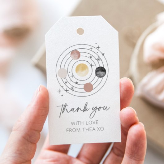 ファーストトリップのまわりにザサン宇宙 ギフトタグ