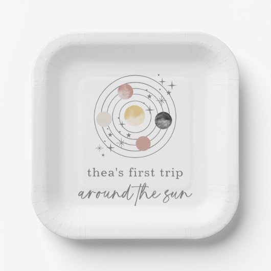 ファーストトリップのまわりにザサン宇宙 ペーパープレート (正面)