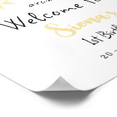 ファーストトリップのまわりにザサン誕生日ウェルカムサイン ポスター (角)