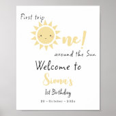 ファーストトリップのまわりにザサン誕生日ウェルカムサイン ポスター (正面)
