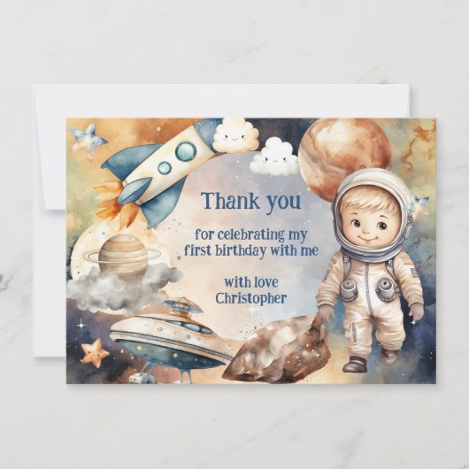 ファーストトリップのまわりにザサン誕生日サンキューカード サンキューカード (正面)