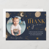 ファーストトリップのまわりにザサン誕生日サンキューカード 招待状 (正面/裏面)