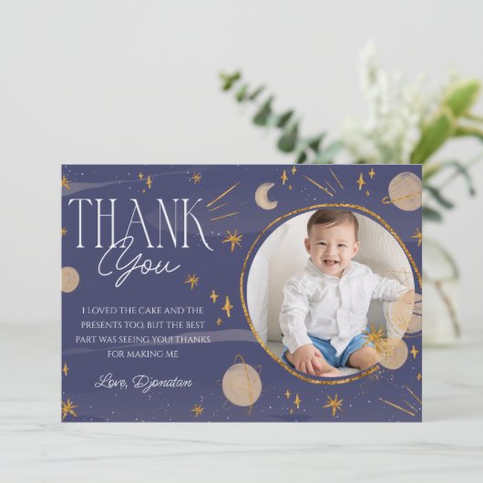 ファーストトリップのまわりにザサン誕生日サンキューカード 招待状 (スタンド正面)