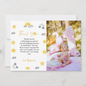 ファーストトリップのまわりにザサン誕生日サンキューカード 案内状 (正面)