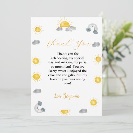 ファーストトリップのまわりにザサン誕生日サンキューカード 案内状 (スタンド正面)