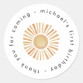 ファーストトリップのまわりにザサン誕生日メッセージカード ラウンドシール